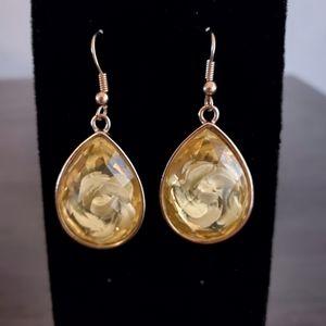 Dangling Teardrop Gold-tone Earrings